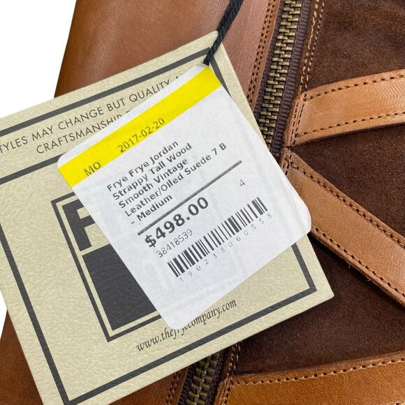 NWT FRYE Women's Jordan Brown Strappy Riding Boot Size US  7 - Picture 13 of 13